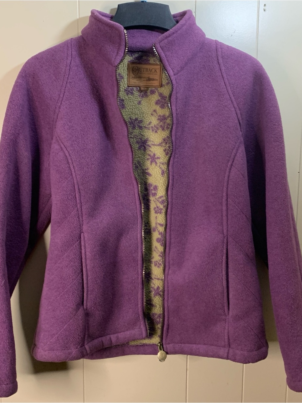 Outback Trading Co Alpine Anorak jacket Women’s S purple fleece floral lined